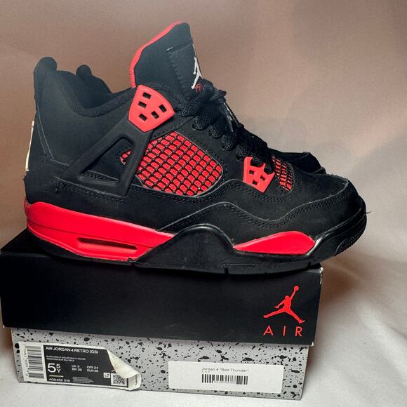 Size 5.5 - Nike Air Jordan 4 Retro GS Red Thunder Men's Shoes